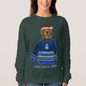 Xmas Cute Golden Retriever Ugly Kerstmis Mam Trui (Voorkant)