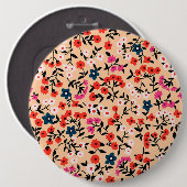 Xmas Cute Small Flower naadloos Ronde Button 6,0 Cm (Voorkant /achterkant)