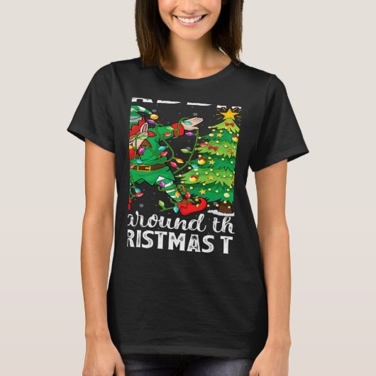 Xmas Dab Elf Dabbing Around The Christmas Tree   T-shirt (Voorkant)