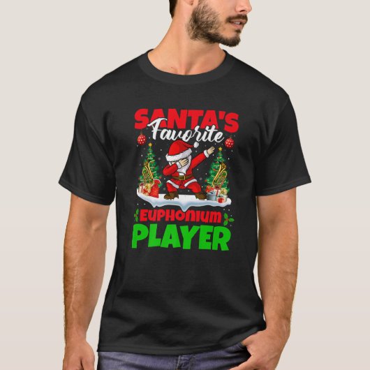 Xmas Dabbing Santa's Favoriete Euphonium Player Ch T-shirt (Voorkant)