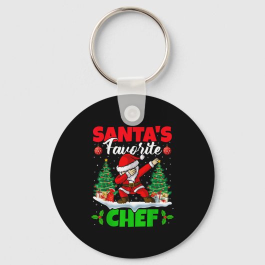 Xmas Dabbing Santa's Favorite Chef Christmas Sleutelhanger (Voorkant)