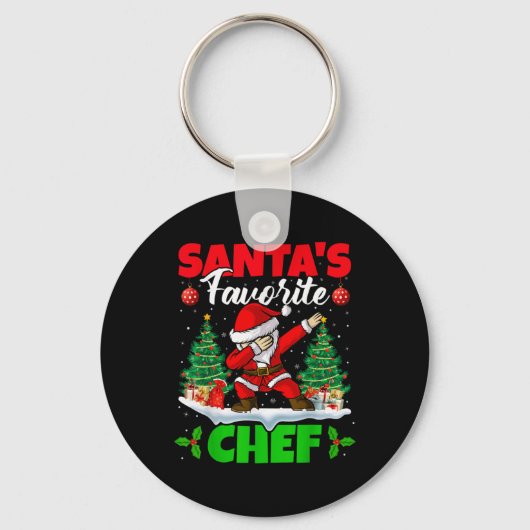 Xmas Dabbing Santas Favorite Chef Christmas T Shir Sleutelhanger (Voorkant)