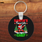 Xmas Dabbing Santas Favorite Chef Christmas T Shir Sleutelhanger (Voorkant)
