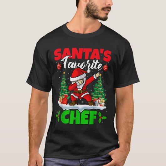 Xmas Dabbing Santa's Favorite Chef Christmas  T-shirt (Voorkant)