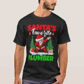 Xmas Dabbing Santa's Favorite Plumber Christmas T-shirt (Voorkant)