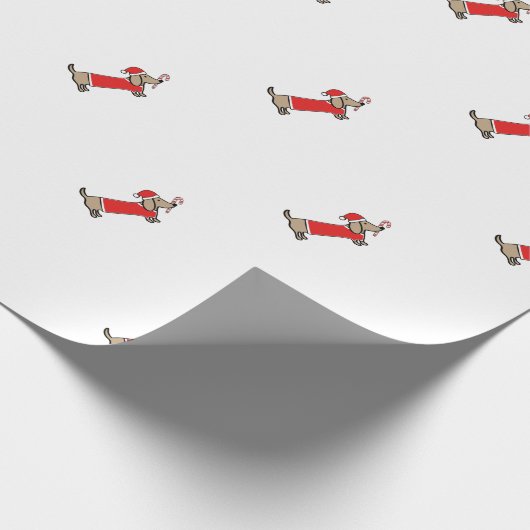 Xmas dachshund cadeaupapier (Hoek)