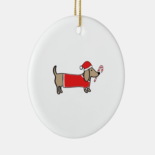 Xmas dachshund keramisch ornament (Rechts)