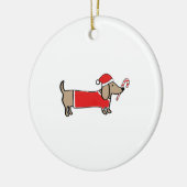 Xmas dachshund keramisch ornament (Links)