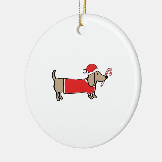 Xmas dachshund keramisch ornament (Links)