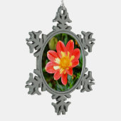 Xmas Dahlia flower Tin Sneeuwvlok Ornament (Links)