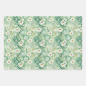 Xmas Daisy Flowers Winter Pattern Inpakpapier Vel (Voorkant)