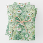 Xmas Daisy Flowers Winter Pattern Inpakpapier Vel (In situ)