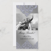Xmas Dank u Photocard Indian Damask Silver Bedankkaart (Voorkant)