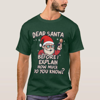 Xmas Dear Santa Before I Eplain How Much Do You re T-shirt