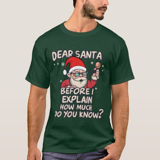 Xmas Dear Santa Before I Eplain How Much Do You re T-shirt (Voorkant)