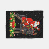 Xmas Decor Funny Santa Riding Rottweiler Dog Chris Fleece Deken (Voorkant (Horizontaal))