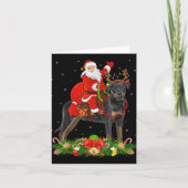 Xmas Decor Funny Santa Riding Rottweiler Dog Chris Kaart (Voorkant)