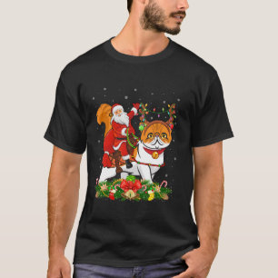 Xmas Decor Lichten Grappige Kerstman Rijden Perzis T-shirt