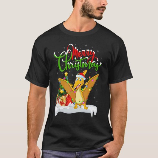 Xmas Decoration Pterodactyl Dinosaur Bird Christma T-shirt (Voorkant)