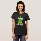 Xmas Decorations Lights Santa Dragonfly Christmas  T-shirt (Voorkant volledig)