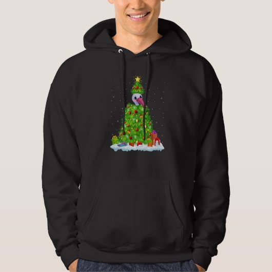 Xmas Decorations Lights Santa Ibis Bird Christmas  Hoodie (Voorkant)