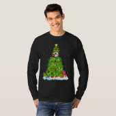 Xmas Decorations Lights Santa Puffin Bird Christma T-shirt (Voorkant volledig)