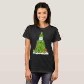 Xmas Decorations Lights Santa Snowy Owl Bird Chris T-shirt (Voorkant volledig)