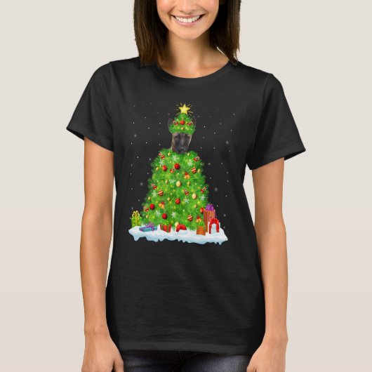 Xmas Decorations Santa Belgian Malinois Dog Christ T-shirt (Voorkant)