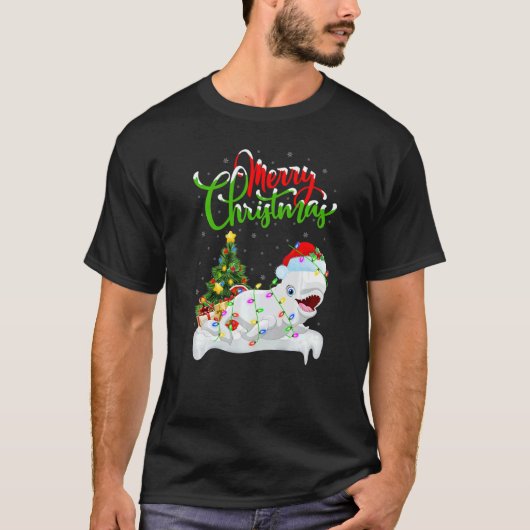 Xmas Decorations Santa Beluga Whale Christmas T-shirt (Voorkant)