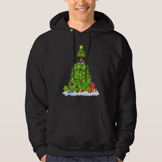Xmas Decorations Santa Bernese Mountain Dog Christ Hoodie (Voorkant)