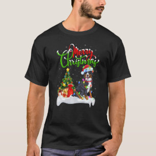 Xmas Decorations Santa Bernese Mountain Dog Christ T-shirt