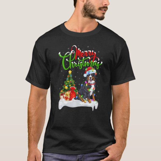 Xmas Decorations Santa Bernese Mountain Dog Christ T-shirt (Voorkant)