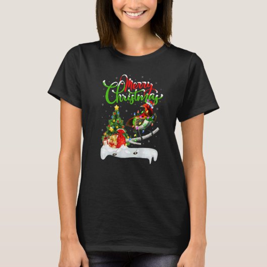 Xmas Decorations Santa Birds Of Paradise Christmas T-shirt (Voorkant)