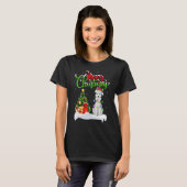 Xmas Decorations Santa Siberian Husky Dog Christma T-shirt (Voorkant volledig)