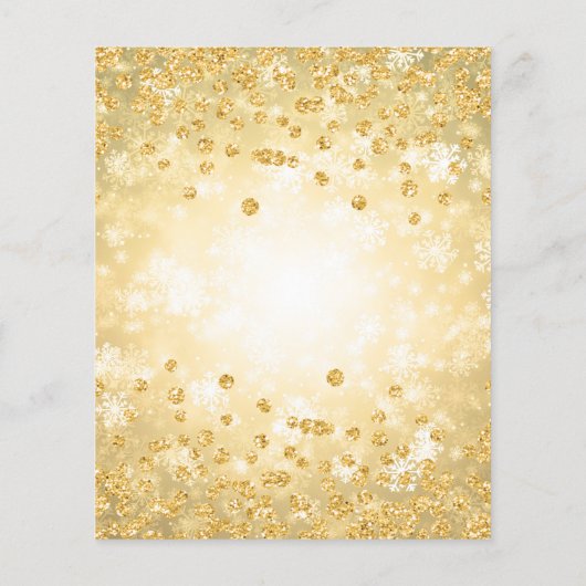 Xmas Dinner Party Gold Winter Diamonds Glitter Flyer (Achterkant)