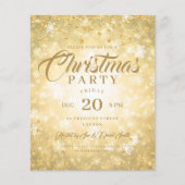 Xmas Dinner Party Gold Winter Diamonds Glitter Flyer (Voorkant)