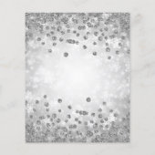 Xmas Dinner Party Silver Winter Diamonds Glitter Flyer (Achterkant)