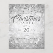 Xmas Dinner Party Silver Winter Diamonds Glitter Flyer (Voorkant)