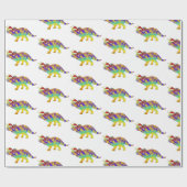 Xmas Dinosaur Santa Triceratops Cadeaupapier (Vlak)
