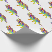 Xmas Dinosaur Santa Triceratops Cadeaupapier (Hoek)