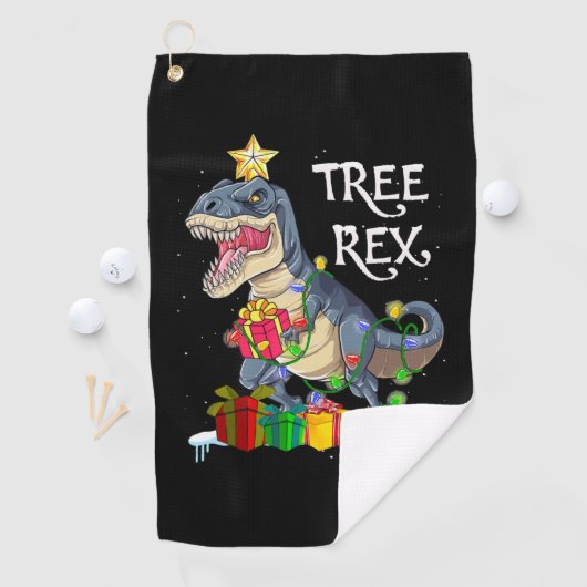 Xmas Dinosaurus Boom Rex Golfhanddoek (Insitu)