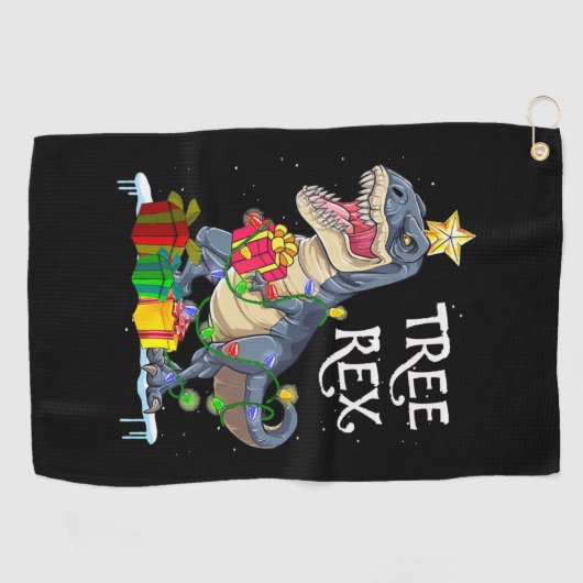 Xmas Dinosaurus Boom Rex Golfhanddoek (Horizontaal)