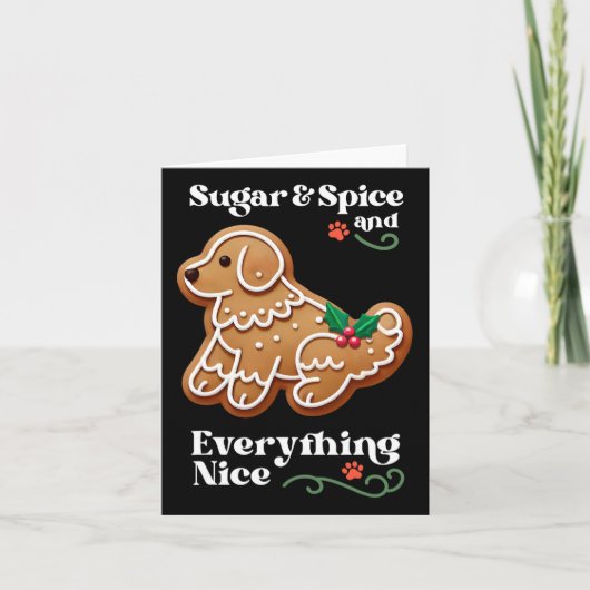 Xmas Dog Gingerbread Sugar Spice Christmas Cookie Kaart (Voorkant)