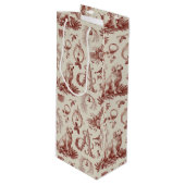 Xmas Dog Letter A Golden Retriever Wine Bag Wijn Cadeautas (Voorkant Gekanteld)