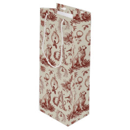 Xmas Dog Letter A Golden Retriever Wine Bag Wijn Cadeautas
