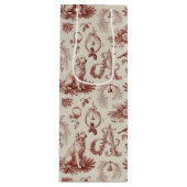 Xmas Dog Letter A Golden Retriever Wine Bag Wijn Cadeautas (Voorkant)