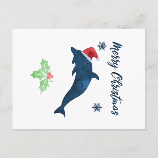 Xmas Dolphin Briefkaart (Voorkant)