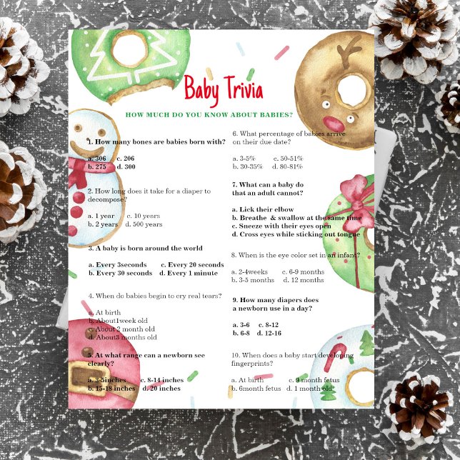 Xmas donuts - Baby Trivia | Baby showers wild (Creator heeft geüpload)