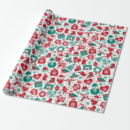 Xmas Doodle Patroon Cadeaupapier