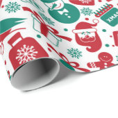 Xmas Doodle Patroon Cadeaupapier (Rol Hoek)